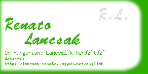 renato lancsak business card